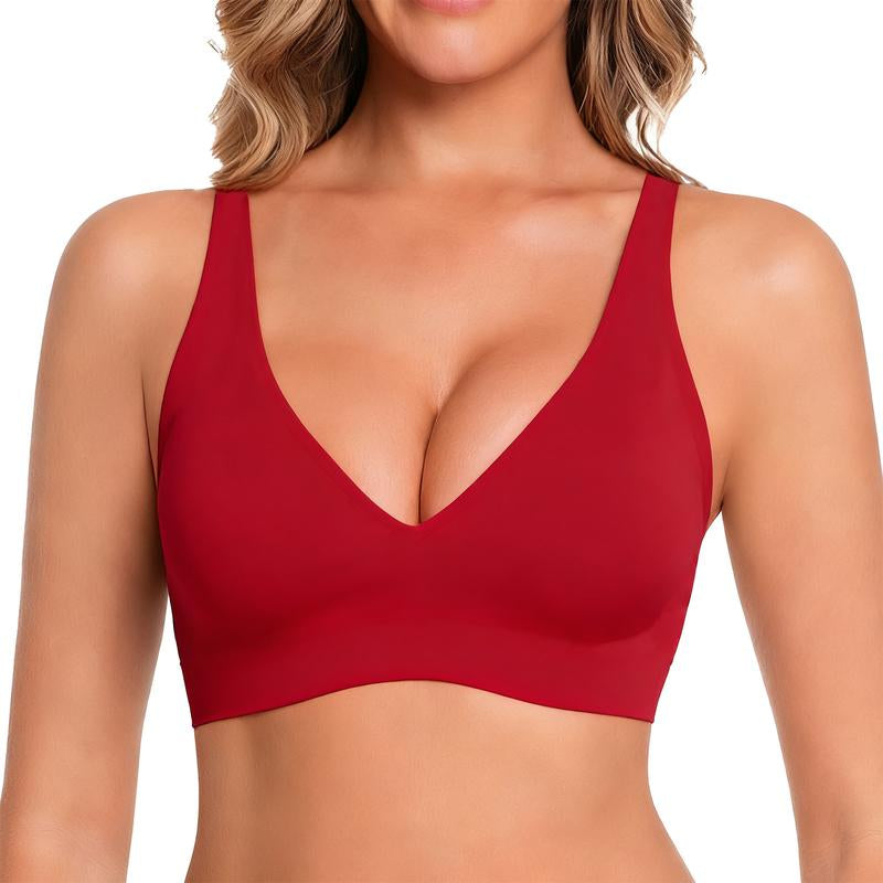Experience Unmatched Comfort with VRCOMFY Deep V Wireless Push Up Bralettes – Perfect for Everyday Wear!