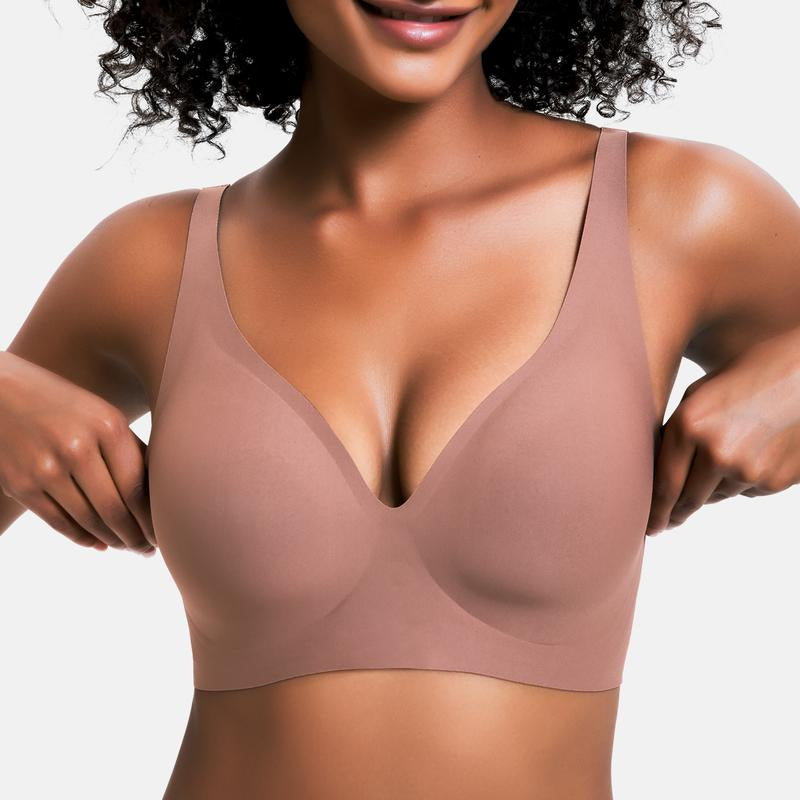 Experience Unmatched Comfort with VRCOMFY Deep V Wireless Push Up Bralettes – Perfect for Everyday Wear!