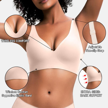 Experience Unmatched Comfort with VRCOMFY Deep V Wireless Push Up Bralettes – Perfect for Everyday Wear!